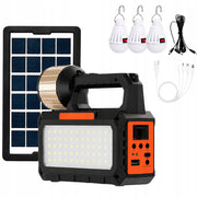 Solcelle lampe med LED, Solpanel, FM Radio, Bluetooth & 3 Ekstra Lamper