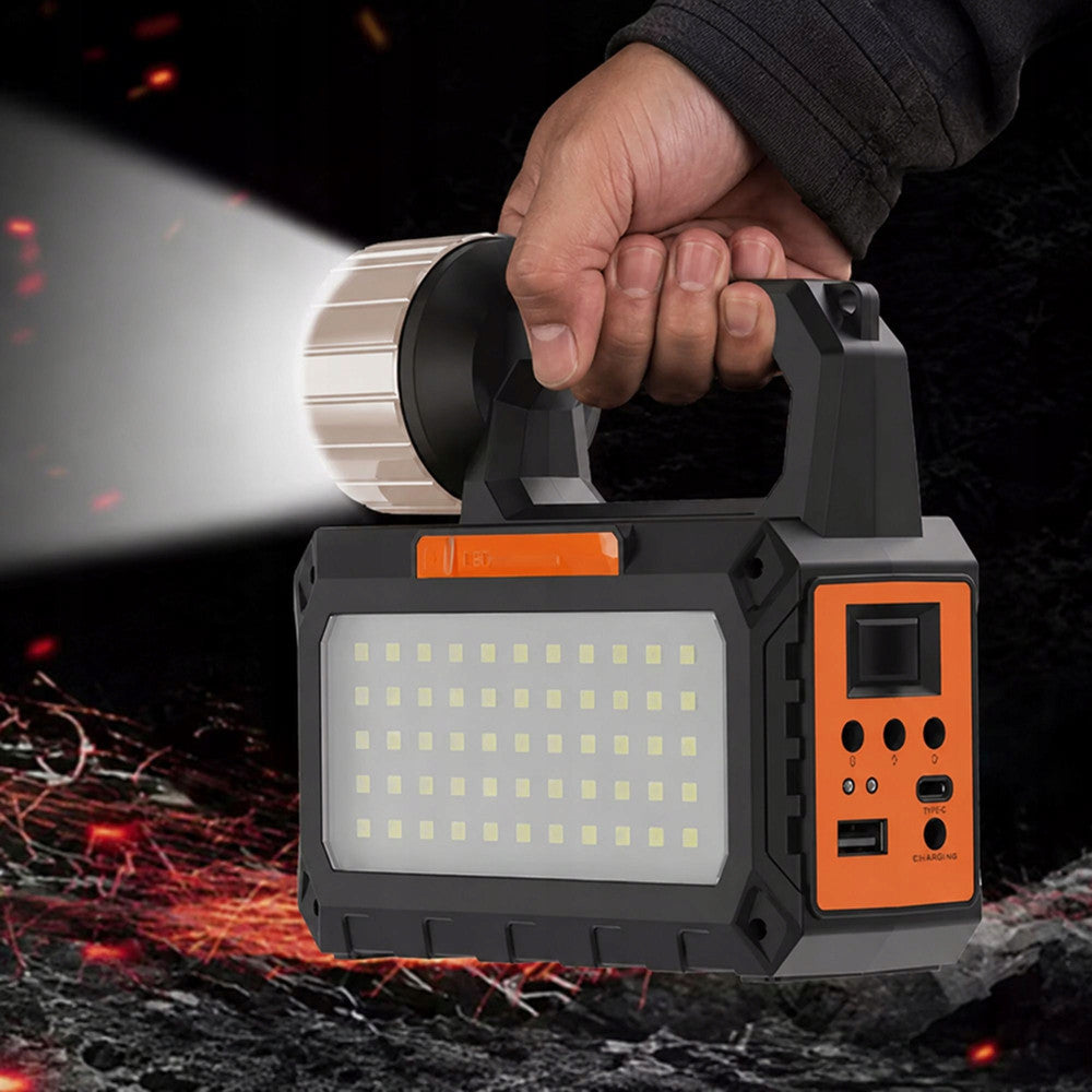 Solcelle lampe med LED, Solpanel, FM Radio, Bluetooth & 3 Ekstra Lamper