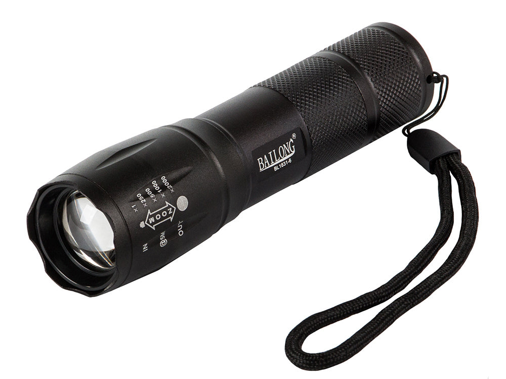 Krafitg LED Lommelygte med Zoom - Genopladelig