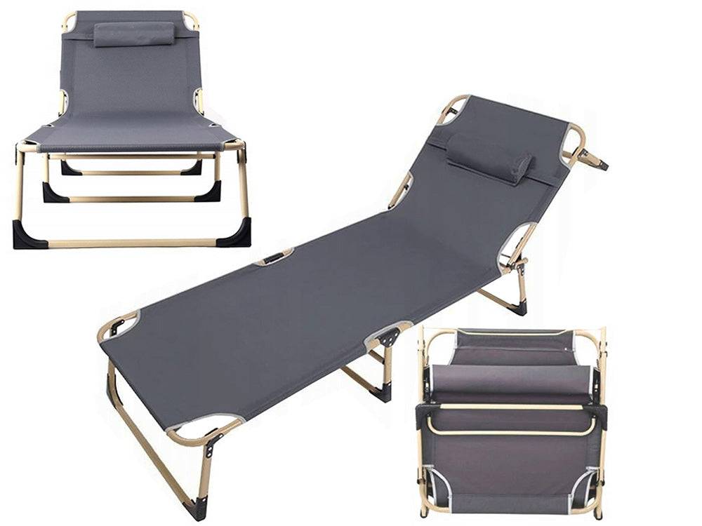 Sammenklappelig Solseng/Day bed/Campingseng – Justerbar & Stabil