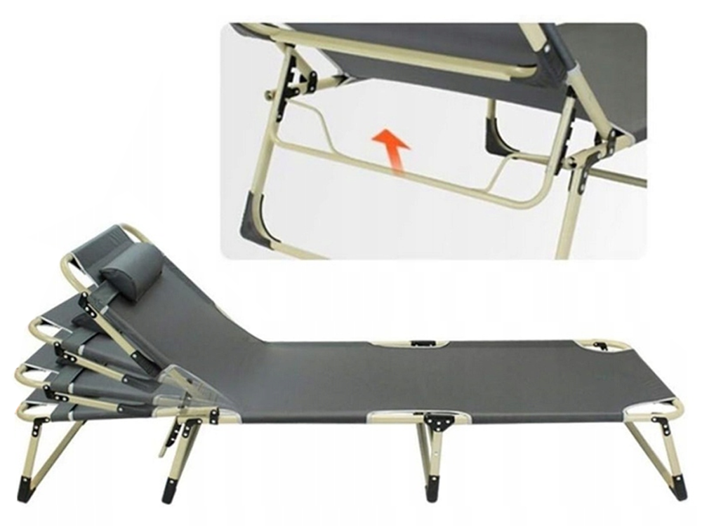 Sammenklappelig Solseng/Day bed/Campingseng – Justerbar & Stabil