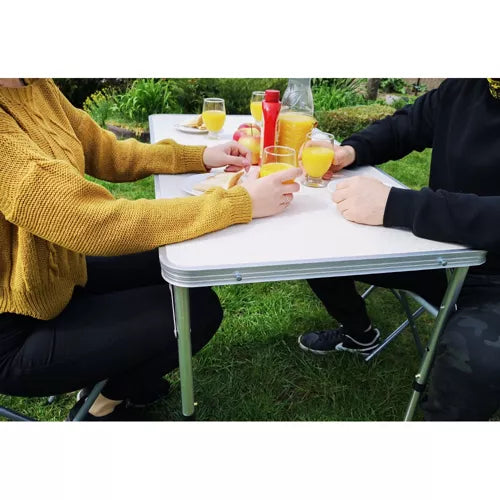 Camping Sæt med Justerbart Bord og 4 Stole