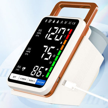 Blodtryksmåler til Overarmen – Brugervenlig med LCD-skærm og Genopladeligt Batteri