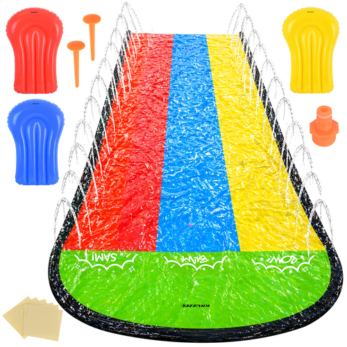 Vandrutsjebane med Springvand 480 cm – Triple Bane inkl. 3 Boards