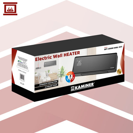 Elvarmer med WiFi, 2000W, Vægmonteret