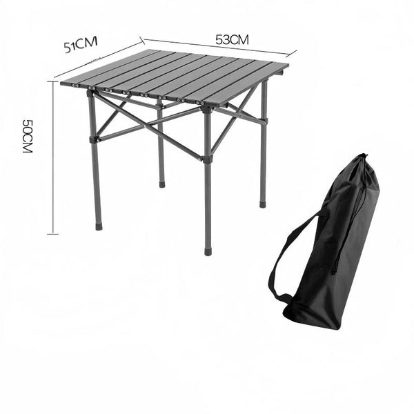 Campingbord, Sammenklappeligt, 3 størrelser, Sort