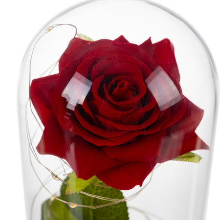 Evigheds rose i Glas med LED-lys  – Elegant Gaveæske