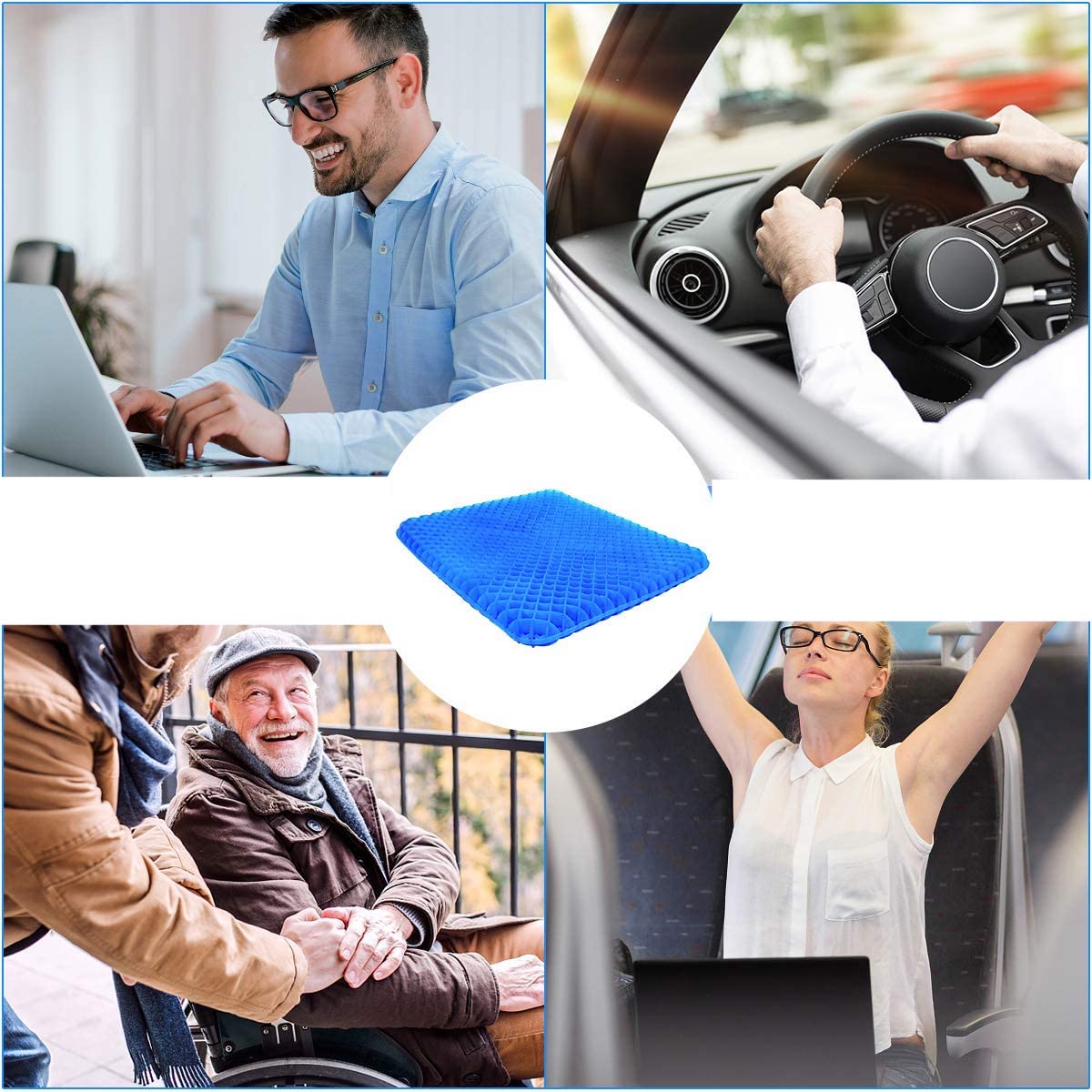 Ergonomisk Siddepude med Gel og Bikubestruktur – Øget Komfort Hele Dagen