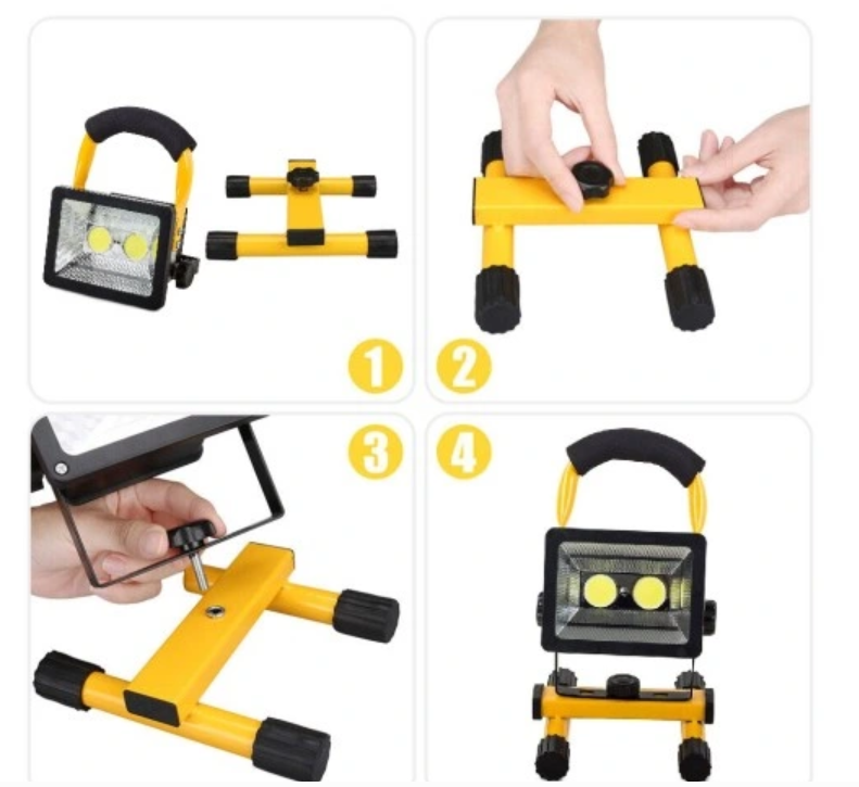 Genopladelig LED Arbejdslampe 30W med Stander og 3 Lysfunktioner – IP65