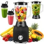 Ruhhy Blender 1200W med Glaskande – Smoothie Blender med Ice Crush & 2 To-Go Kopper