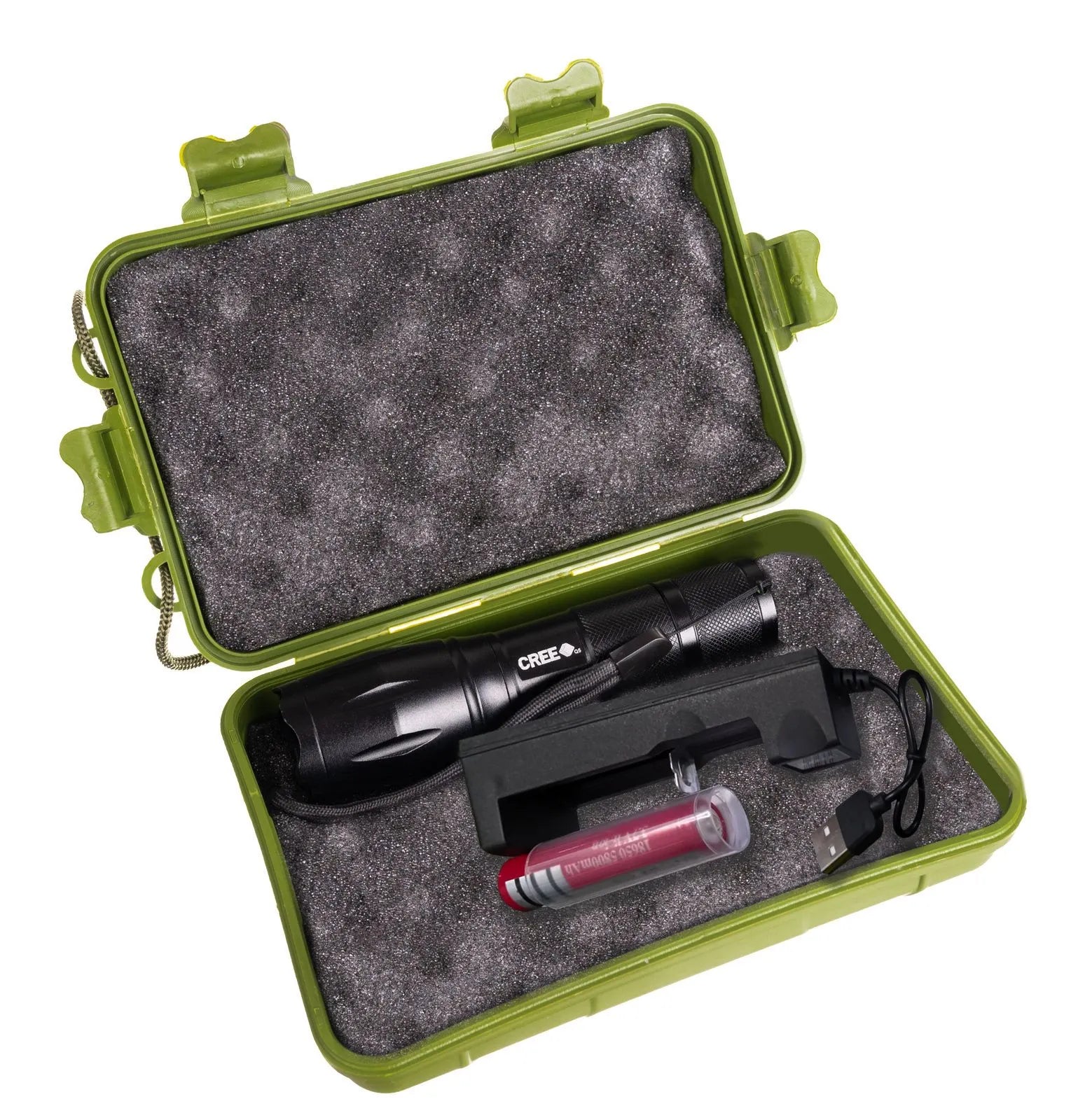 Genopladelig LED Lommelygte med CREE T6 – Zoom, 3 Lysfunktioner & USB Opladning