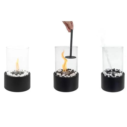 Biopejs til Bord og Terrasse – Fritstående Bioethanol Pejs med Glas