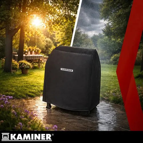 Kulgrill med Låg & Termometer – Stor Havegrill med Støbejernsrist, Askeskuffe & Tilbehør