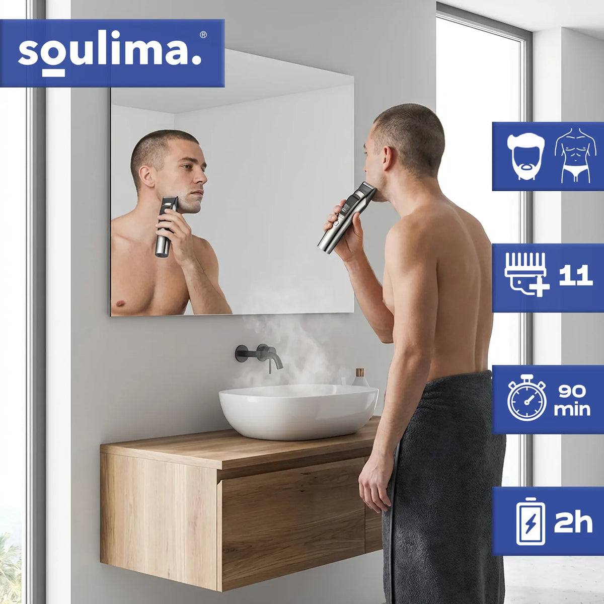 Soulima 27313 8-i-1 Hårklipper og Trimmer