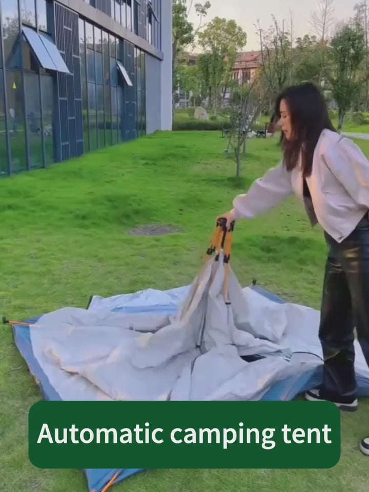 Indlæs video: Pop-up Telt til 3-4 Personer – Med 2 Døre, Vinduer og Bæretaske