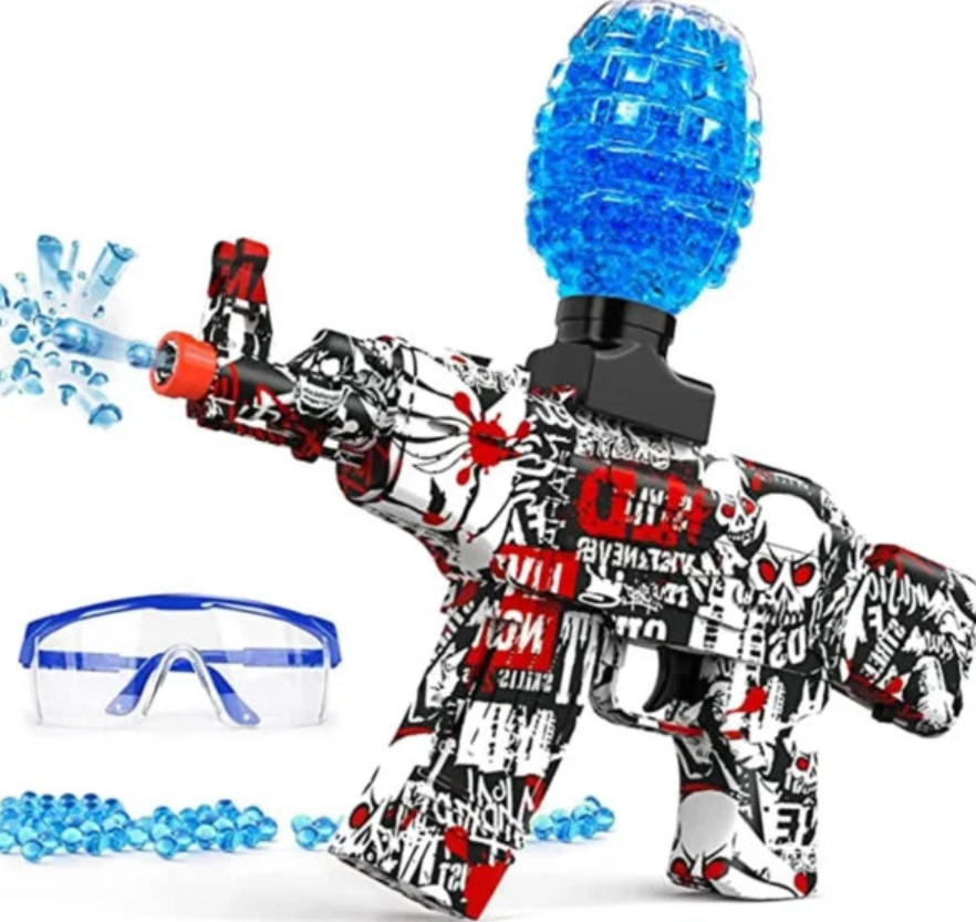 Legetøjsblaster, rød, inkl. briller