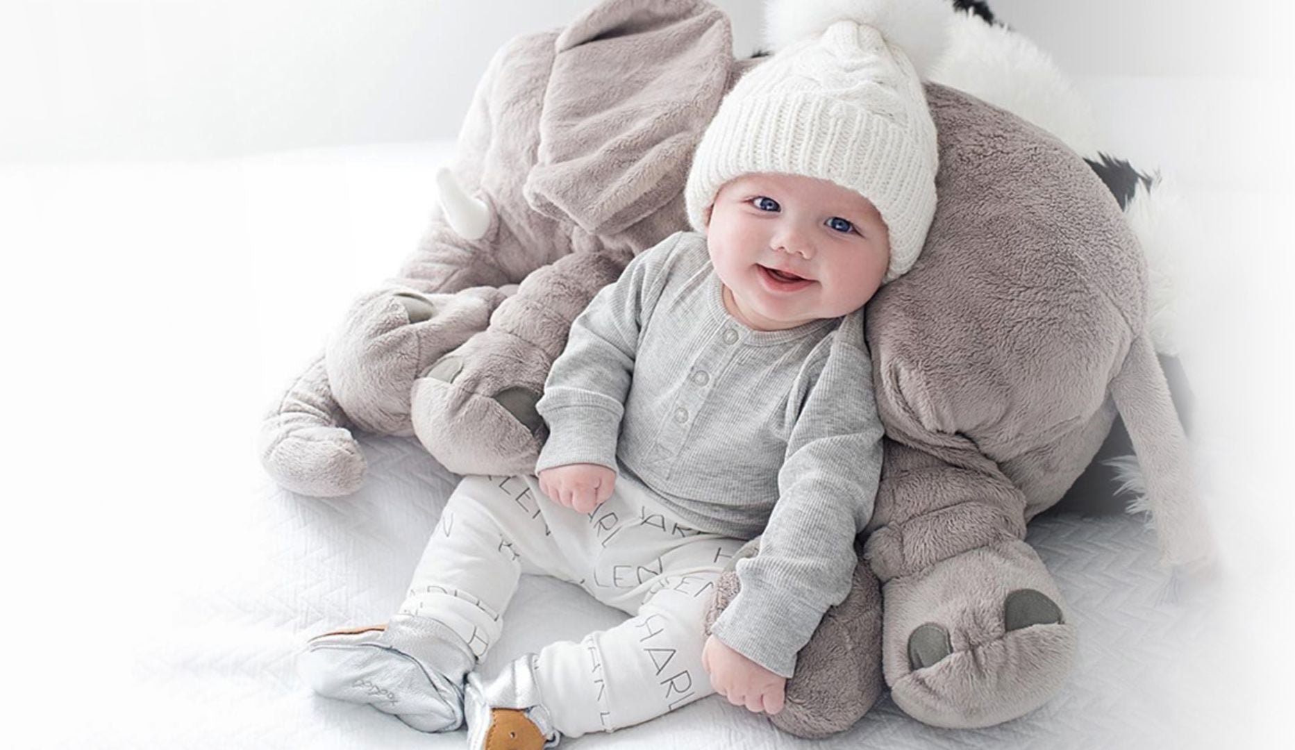 Elefant Krammebamse 60 cm – Blød Bamse til Tryg Søvn for Baby og Barn
