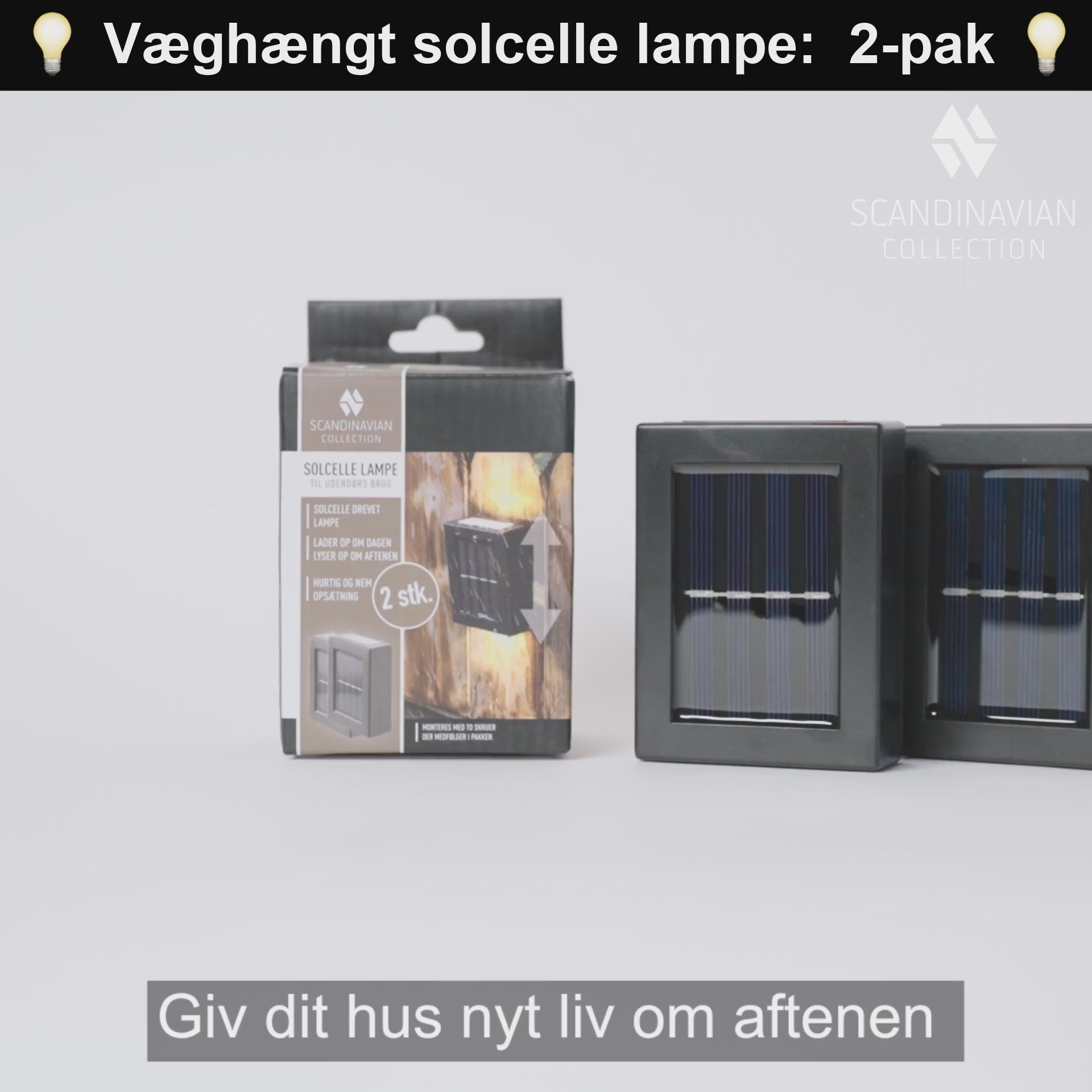 Indlæs video: Solcellelamper til haven – Udendørs LED Solar lamper i stilrent design