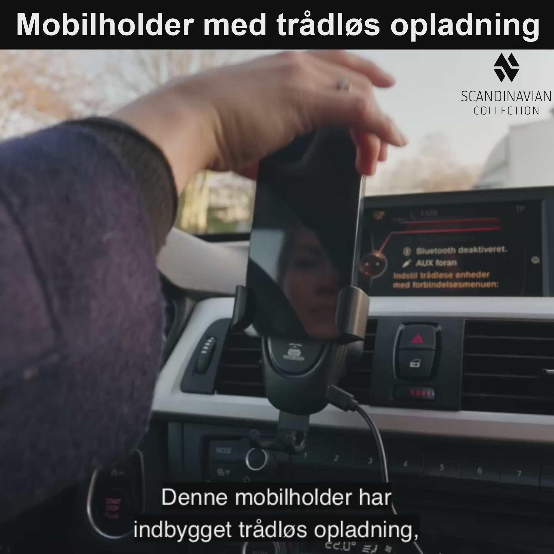 Indlæs video: Mobilholder-trådløs opladning