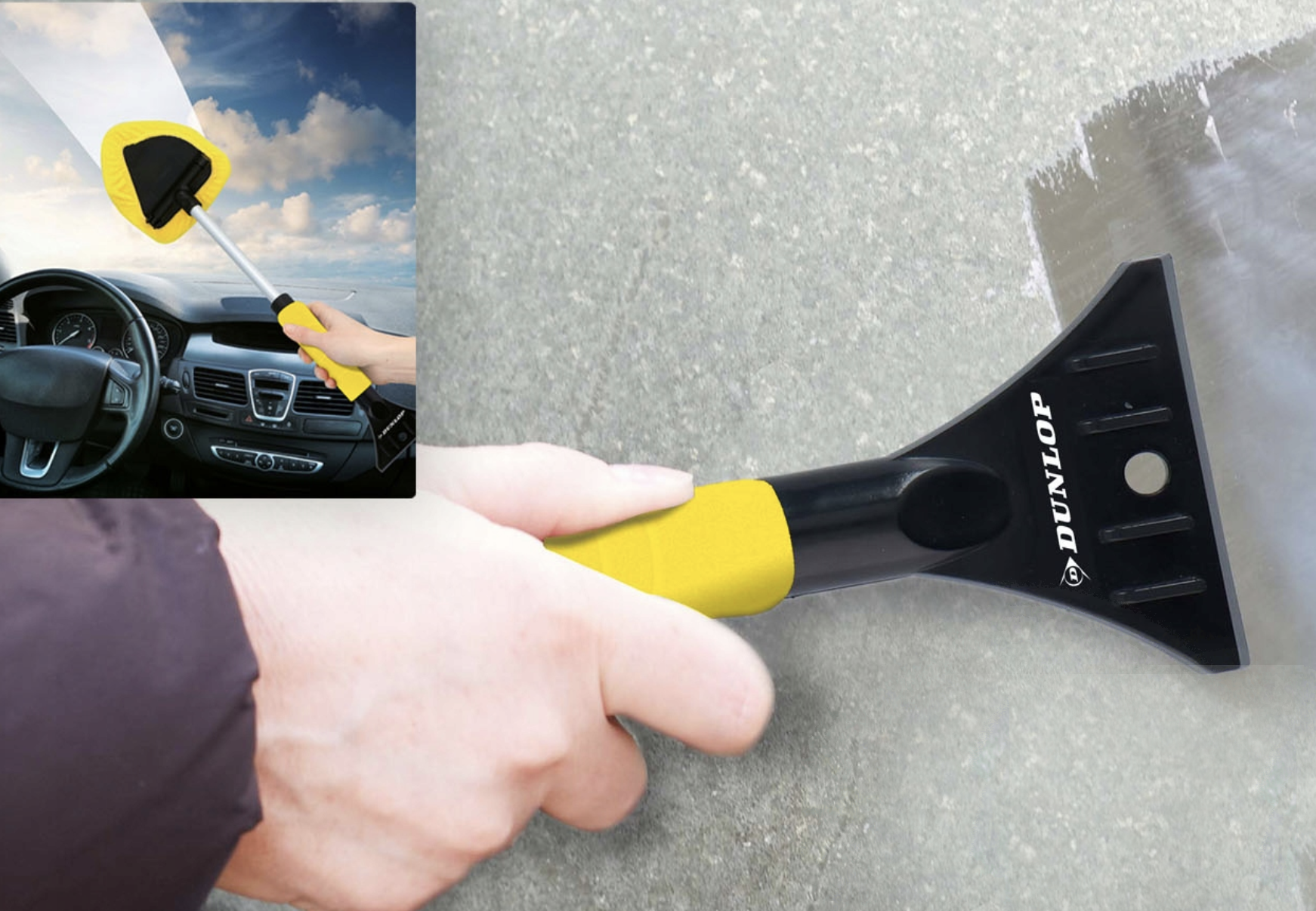 Dunlop Isskraber og vinduespudser 2 i 1 - We Do Better