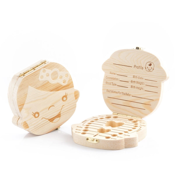 Mælketænder Æske i Træ – Bevar Dit Barns Dyrebare Minder