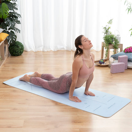 Skridsikker yogamåtte med positionslinjer og træningsguide Asamat InnovaGoods