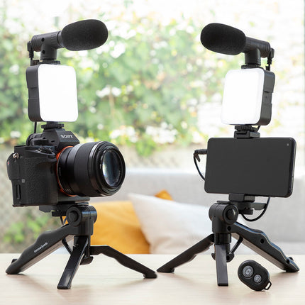 Vlogging-sæt med lys, mikrofon og fjernbetjening Plodni InnovaGoods 6 Dele